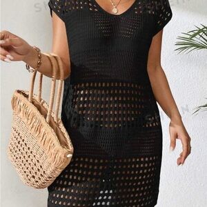 Black airy quick dry beach coverup